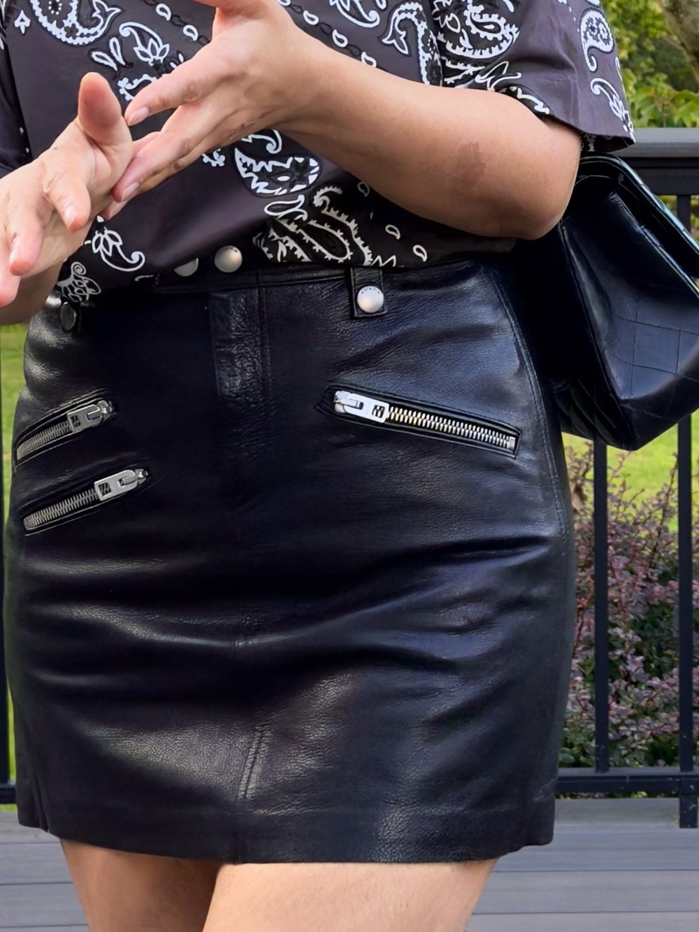 Coach Black Leather Mini Skirt 4